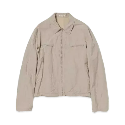 AURALEE High Count Wool Poplin Blouson "Top Beige"