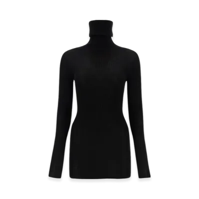Rick Owens Porterville L/S Tube in Ribbed Knit "Black"