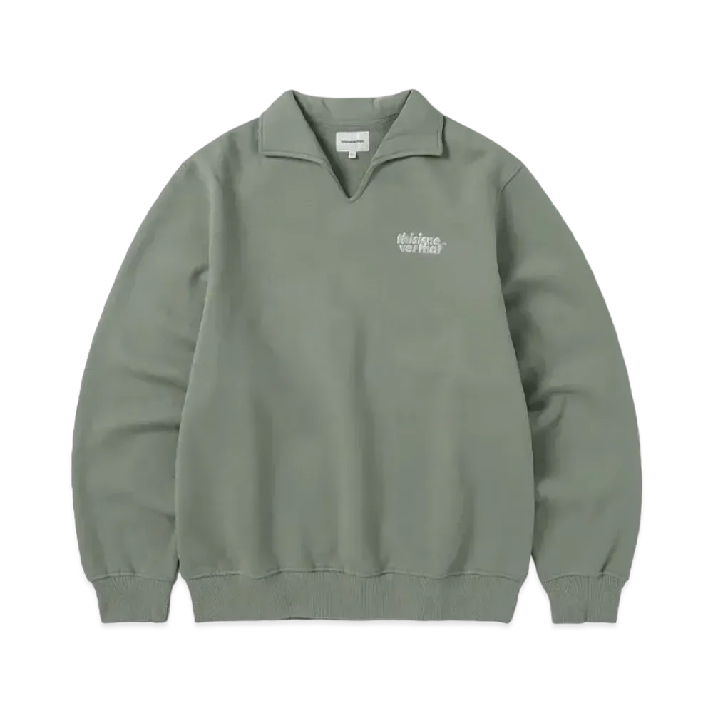 thisisneverthat Open Collar Sweatshirt "Light Olive"