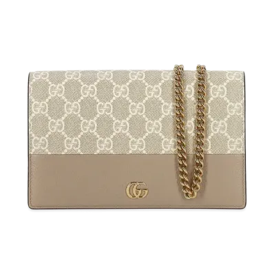 GUCCI Women's 'GG Marmont' Wallet On Chain "Brown"