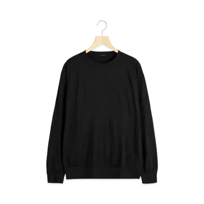 COMOLI Wool Jersey Long Sleeve Crew "Charcoal"