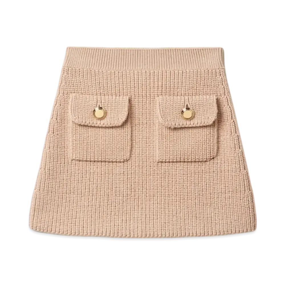 MIU MIU Women's Wool Miniskirt "Albino White"
