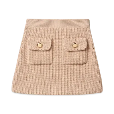 MIU MIU Women's Wool Miniskirt "Albino White"