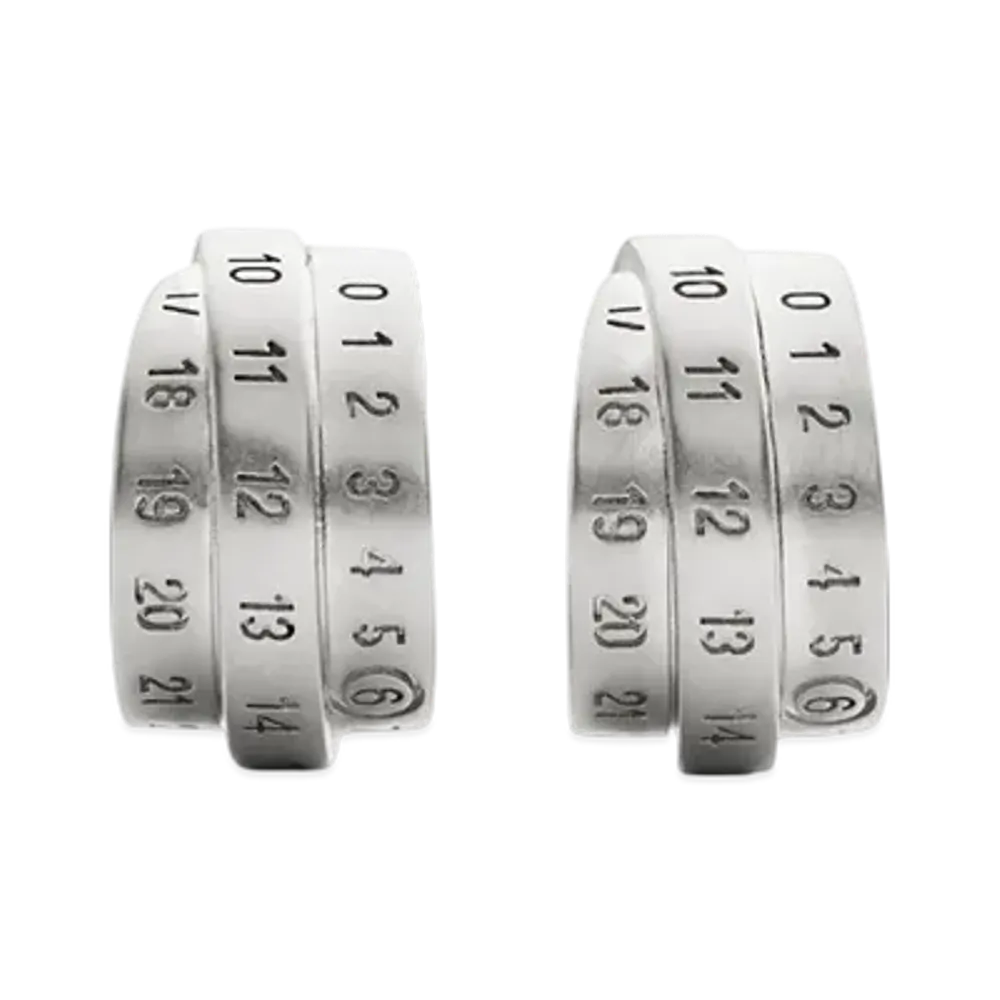 MM6 Maison Margiela Numeric Earrings "Silver"