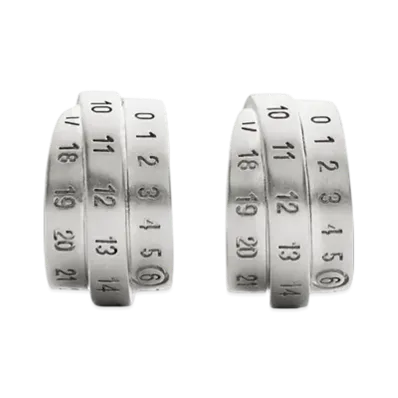 MM6 Maison Margiela Numeric Earrings "Silver"