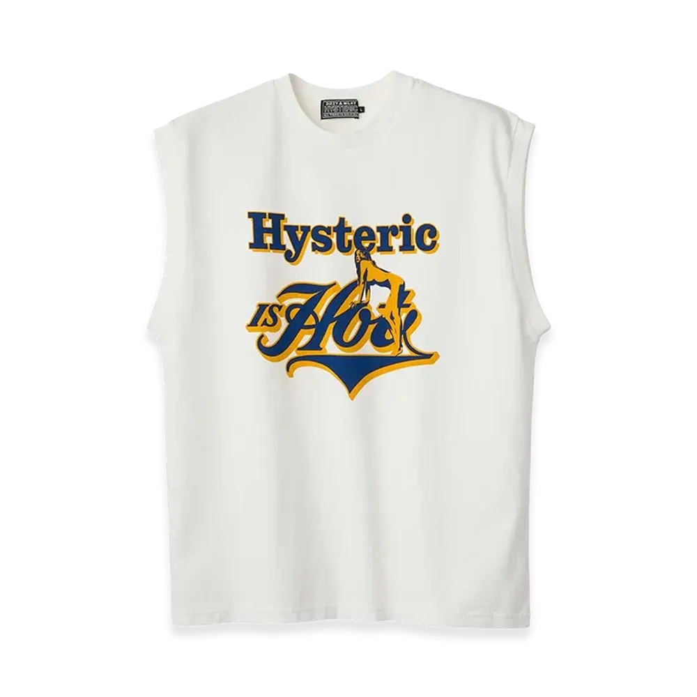 HYSTERIC GLAMOUR Hysteric Is Hot Sleeveless Tee "White"