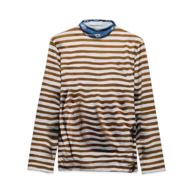 PRADA Men's Cotton Turtleneck Sweater "White/Brown"