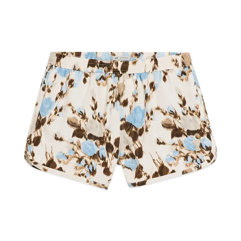 AMI PARIS Printed Swim Shorts "Sky/Ivory"