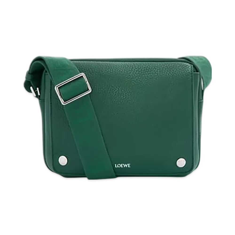 LOEWE Medium Pebble Messenger Bag in Supple Grained Calfskin "Evergreen"
