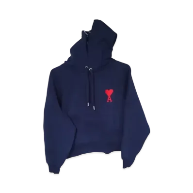 AMI PARIS Ami De Coeur Embroider Logo Hoodie "Navy"