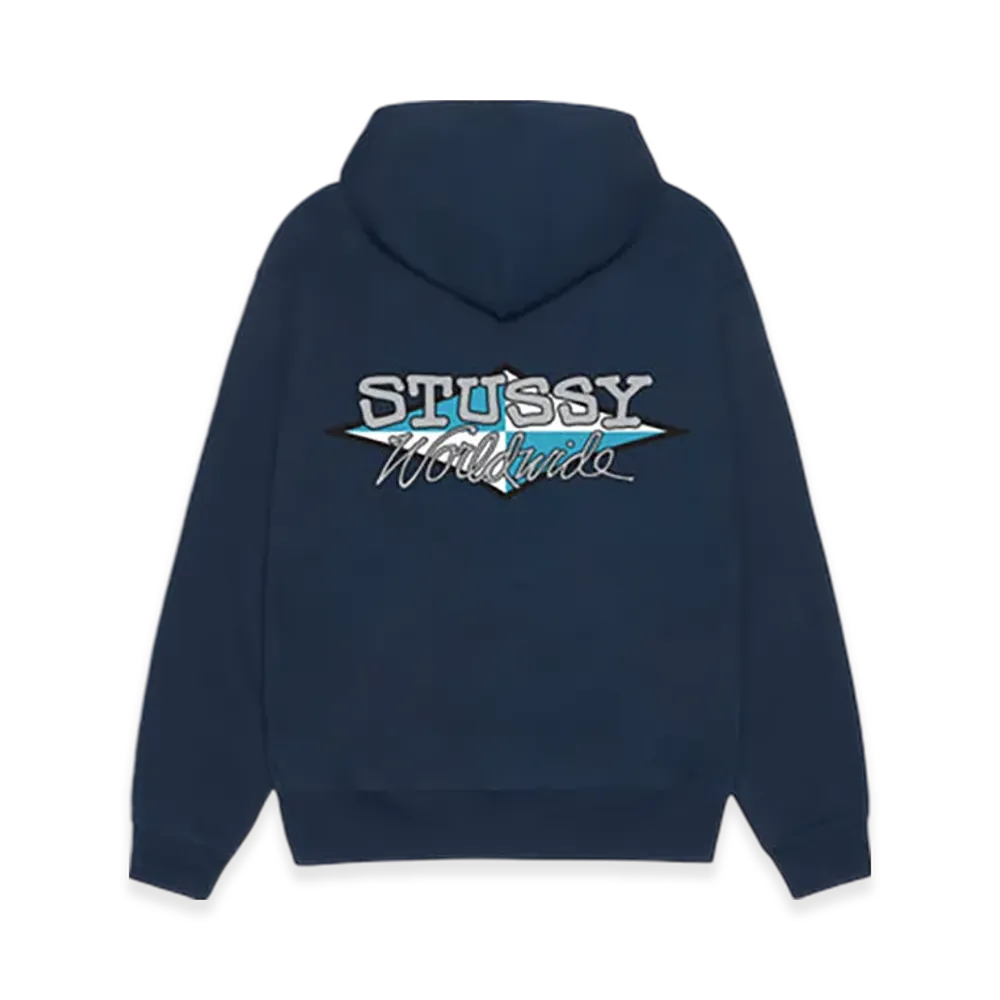 Stussy Worldwide Diamond Hoodie "Navy"