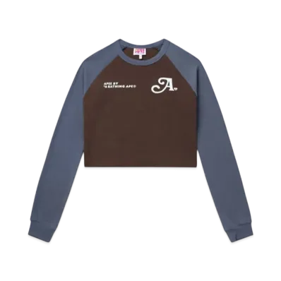 A BATHING APE Printed Long Sleeve Raglan Top "Brown"