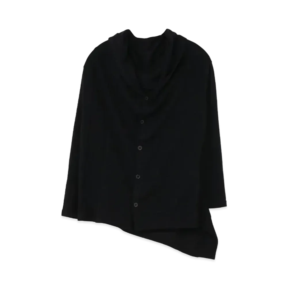 Yohji Yamamoto Y's PLAITING DESIGN ASYMME CARDIGAN "Black"