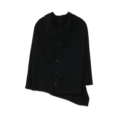 Yohji Yamamoto Y's PLAITING DESIGN ASYMME CARDIGAN "Black"