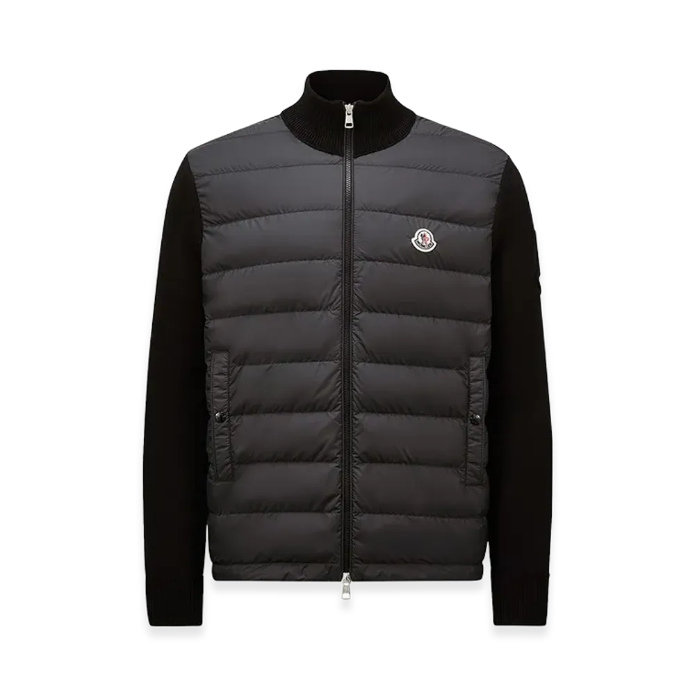MONCLER Padded Zip-Up Cotton Cardigan "Black"