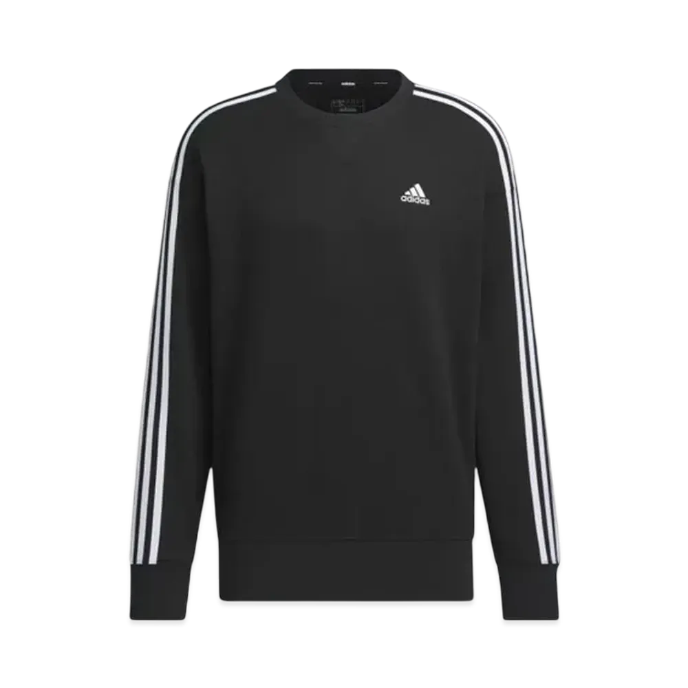 adidas Essentials Plus Loose Fit Three Stripes French Terry Sweatshirt "Black"