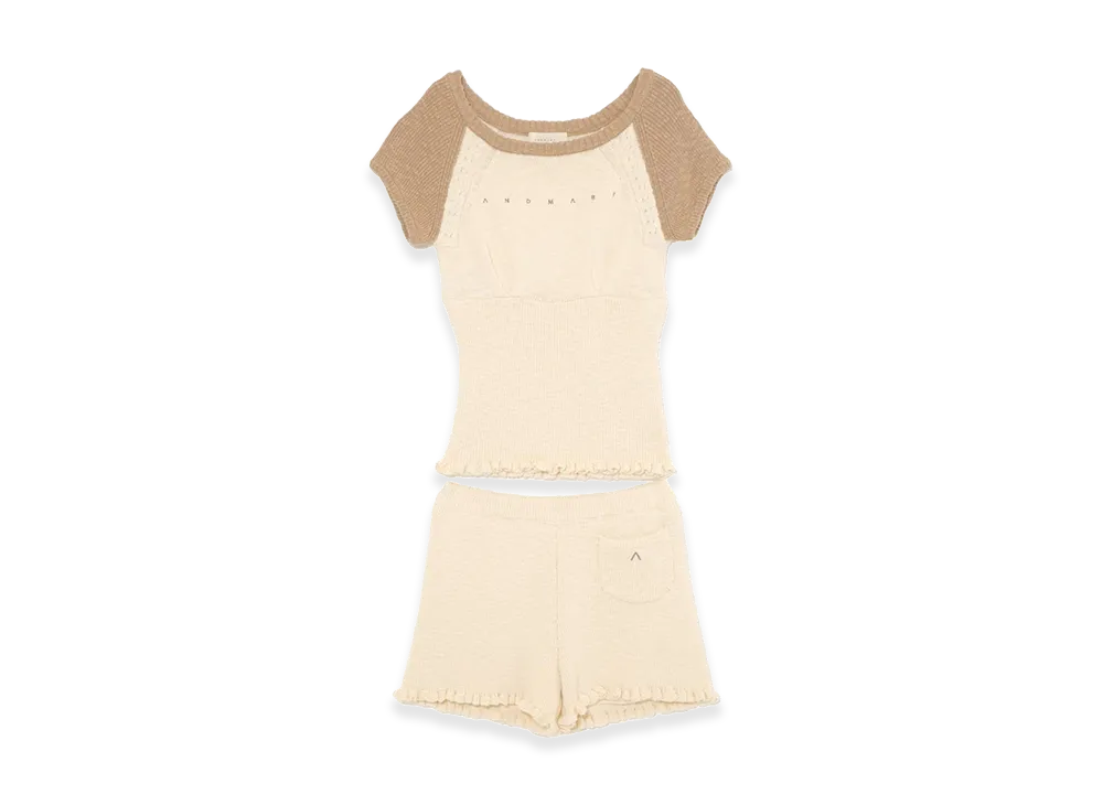 ANDMARY Women's Lala Frill Knit Set Up "Brown"
