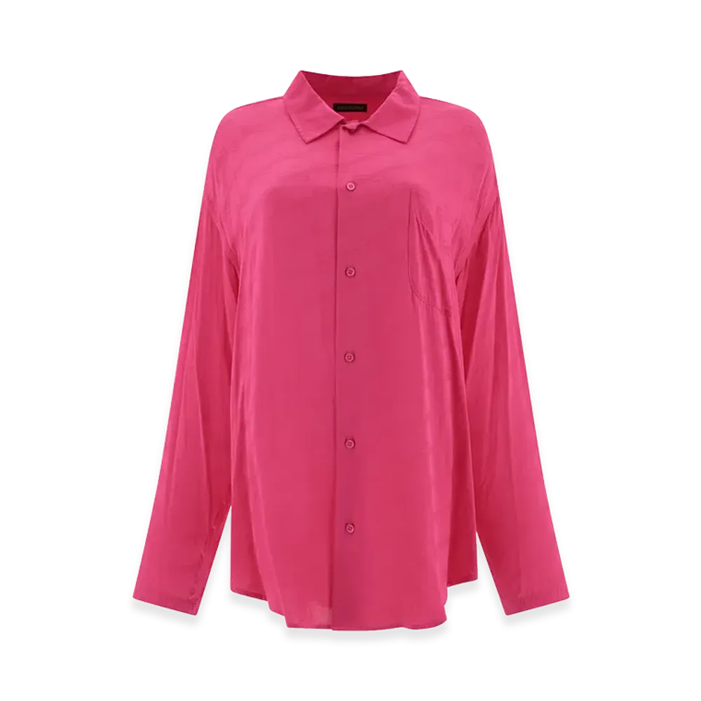 BALENCIAGA Women's Shirt With Jacquard Logo "Rose"