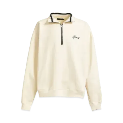 BREATH Script Logo Half Zip Sweat "White"