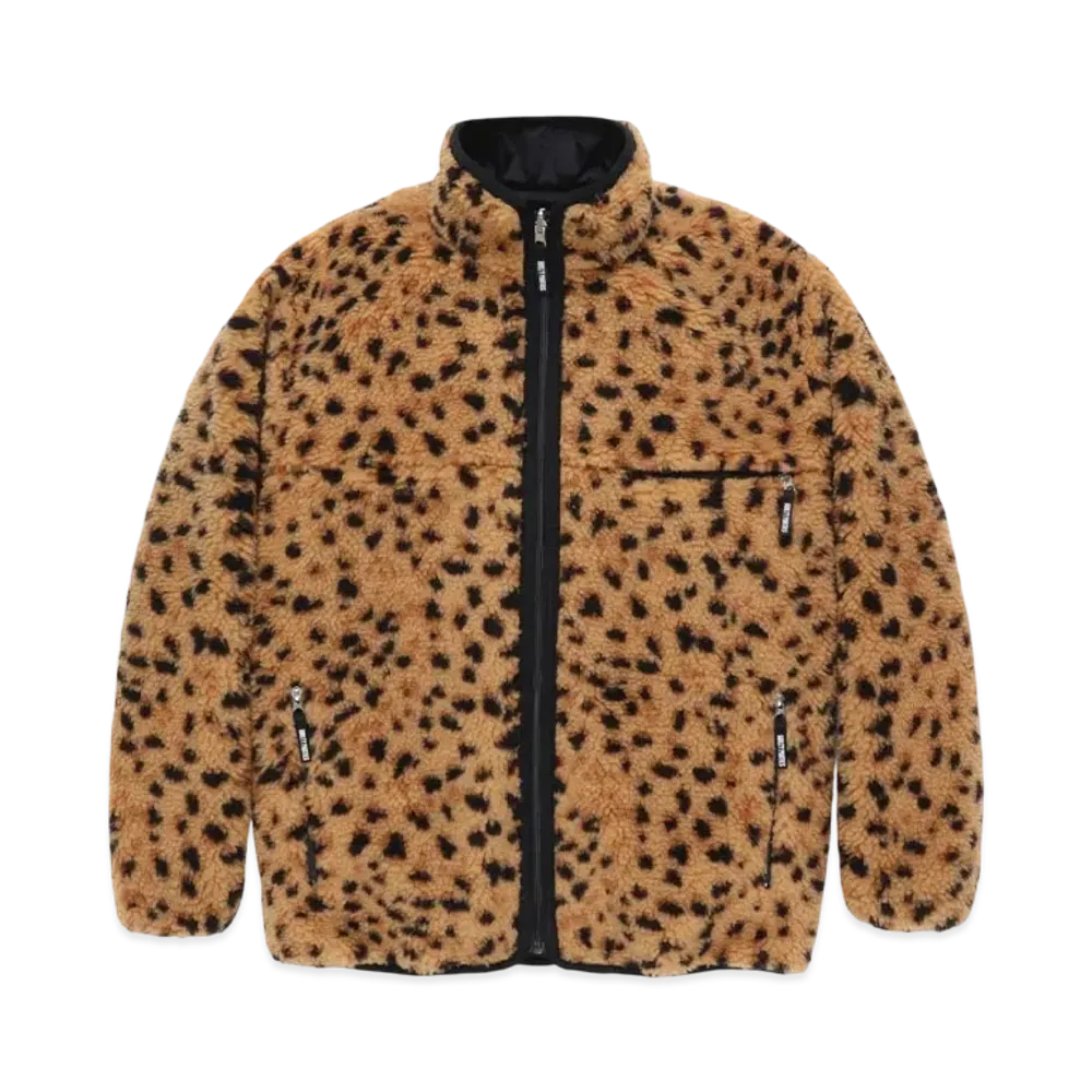 WACKO MARIA Reversible Leopard Boa Fleece Jacket "Beige"