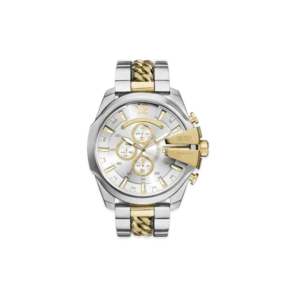 Diesel Dz4672 Watch Mega Chief Two-Tone Stainless Steel Watch "Silver Gold"