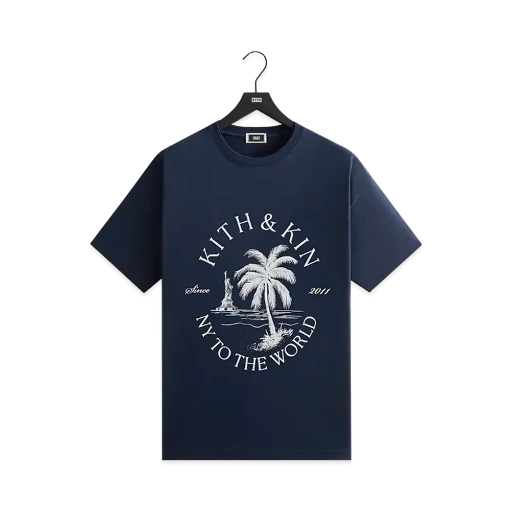 Kith NY To The World Palm Pocket Tee "Nocturnal"