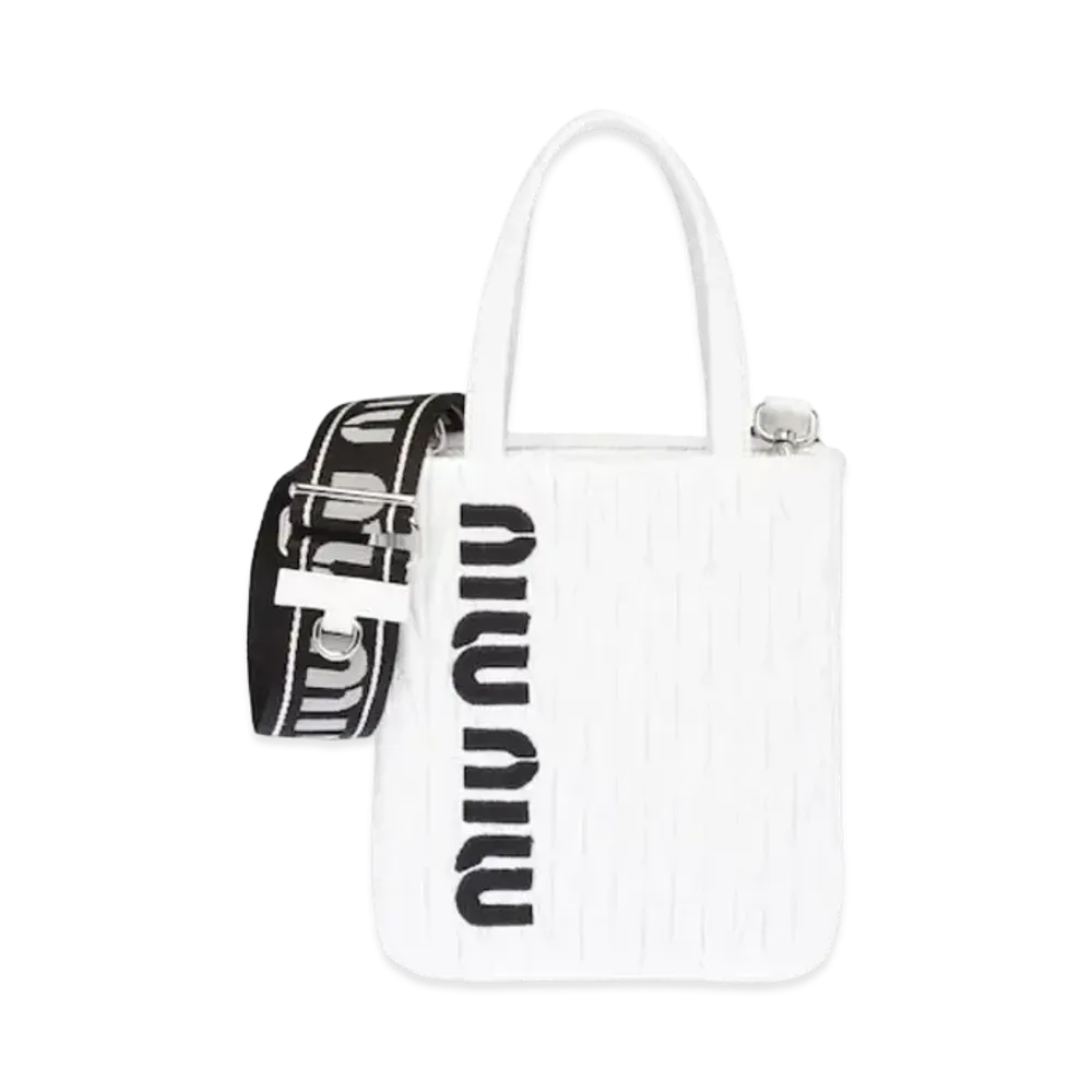 MIU MIU Cire Handbag "White/Black"