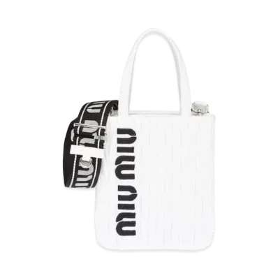 MIU MIU Cire Handbag "White/Black"