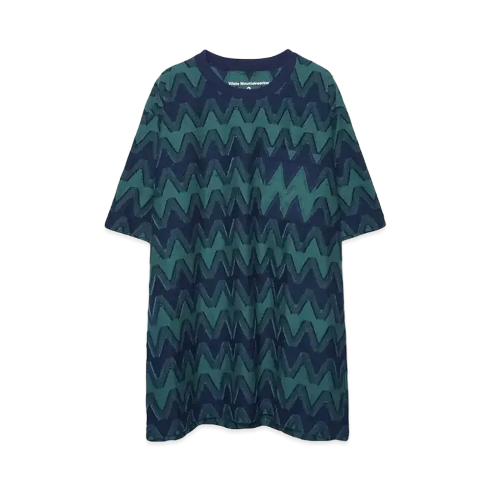 White Mountaineering ZIGZAG JACQUARD T-SHIRT "NAVY"