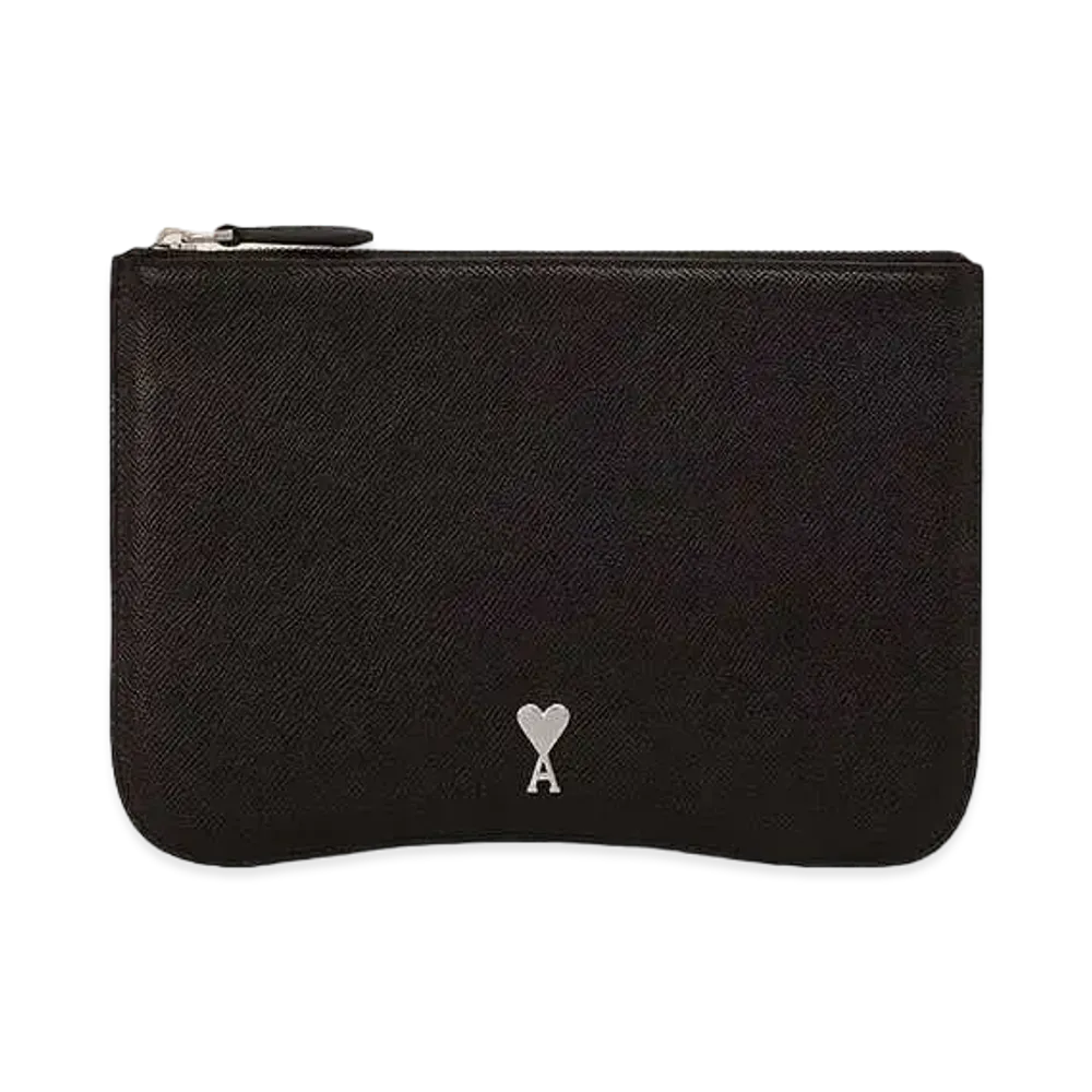AMI PARIS Paris Paris Pouch "Black/Vibrated Silver"
