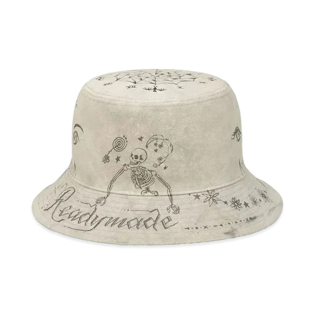 READYMADE x Dr.WOO BUCKET HAT バケハ 白 READYMADE x Dr.Woo Tatoo Bucket Hat 
