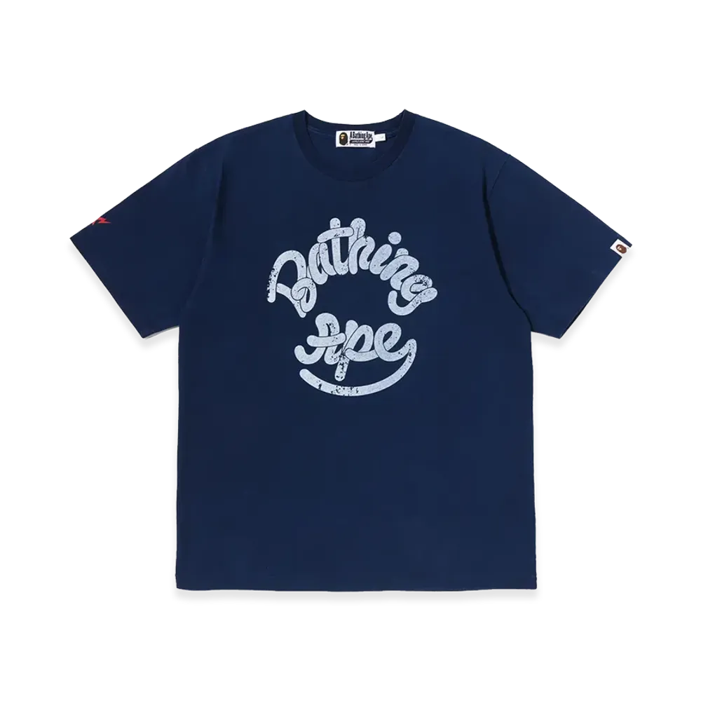 A BATHING APE Logo Indigo Tee "Indigo"