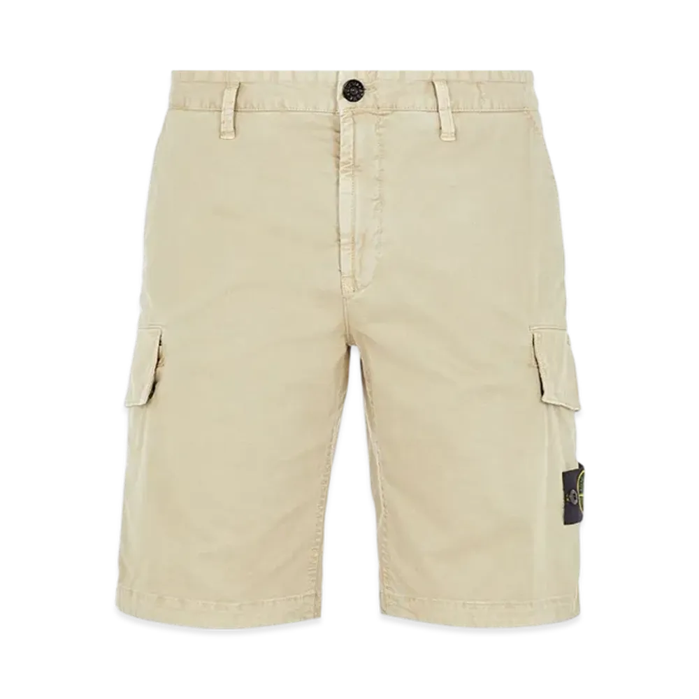 Stone Island L1204 Stretch Broken Twill Garment Dyed Old Effect Bermuda Shorts - 22SS "Beige"