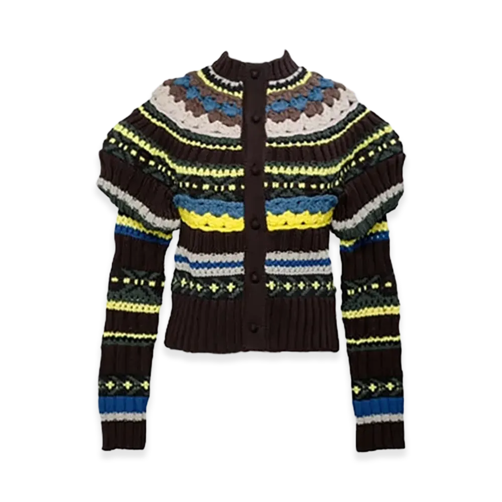 sacai Mix Knit Cardigan "Brown"