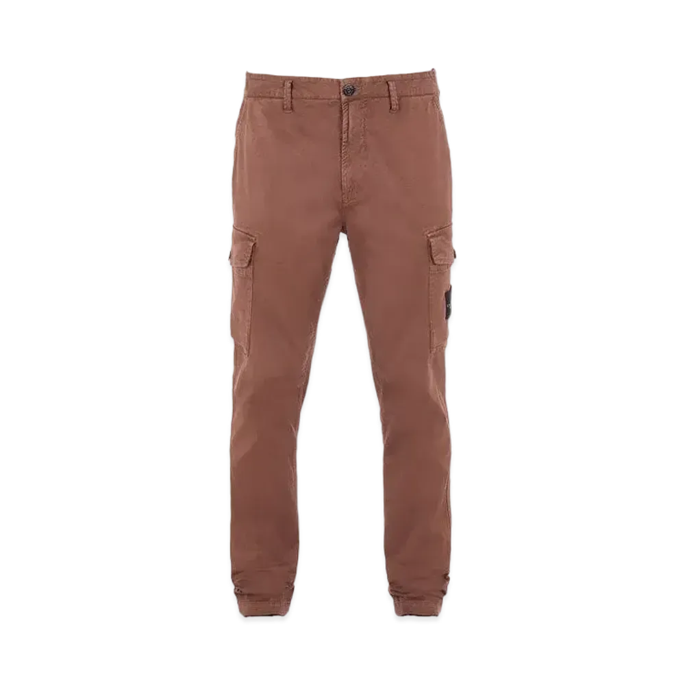Stone Island 318L1 STRETCH BROKEN TWILL COTTON_'OLD' EFFECT_SLIM FIT "Mahogany Brown"