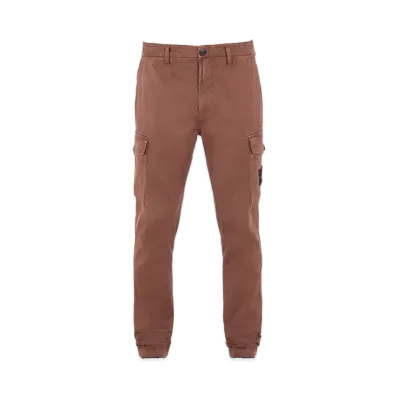 Stone Island 318L1 STRETCH BROKEN TWILL COTTON_'OLD' EFFECT_SLIM FIT "Mahogany Brown"