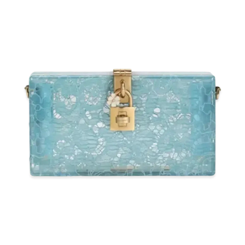 Dolce&Gabbana Dolce Box Clutch Resin Glass & Race "Water Green"