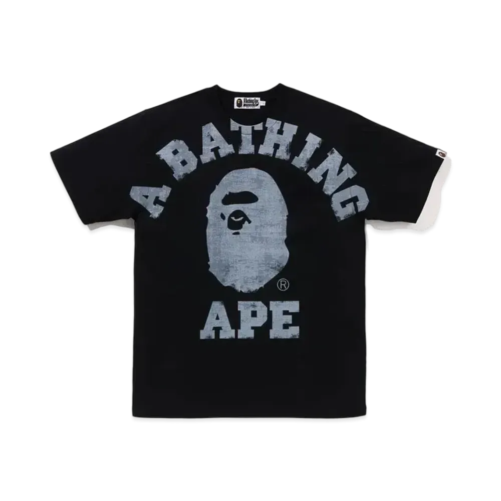 A BATHING APE Overprinted College Tee "Black"