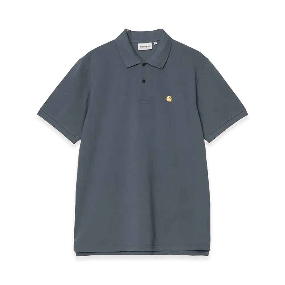 Carhartt WIP S/S Chase Pique Polo "Cozy Blue/Gold"