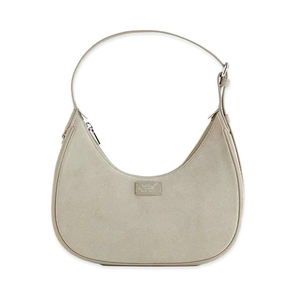 Kith Women's Imana Suede Mix Crescent Shoulder Bag "Sandy Taupe"