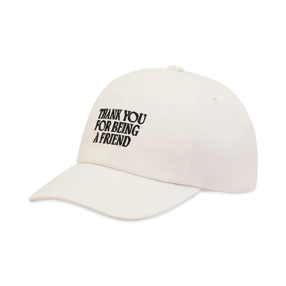 AMI PARIS Cotton Thank You For Being A Friend Embroidery Cap "White"