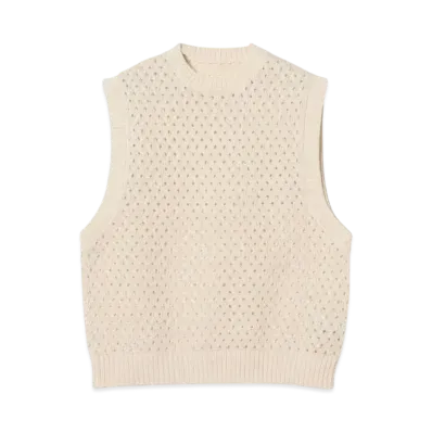 BEAMS Mesh Knit Vest "Natural"