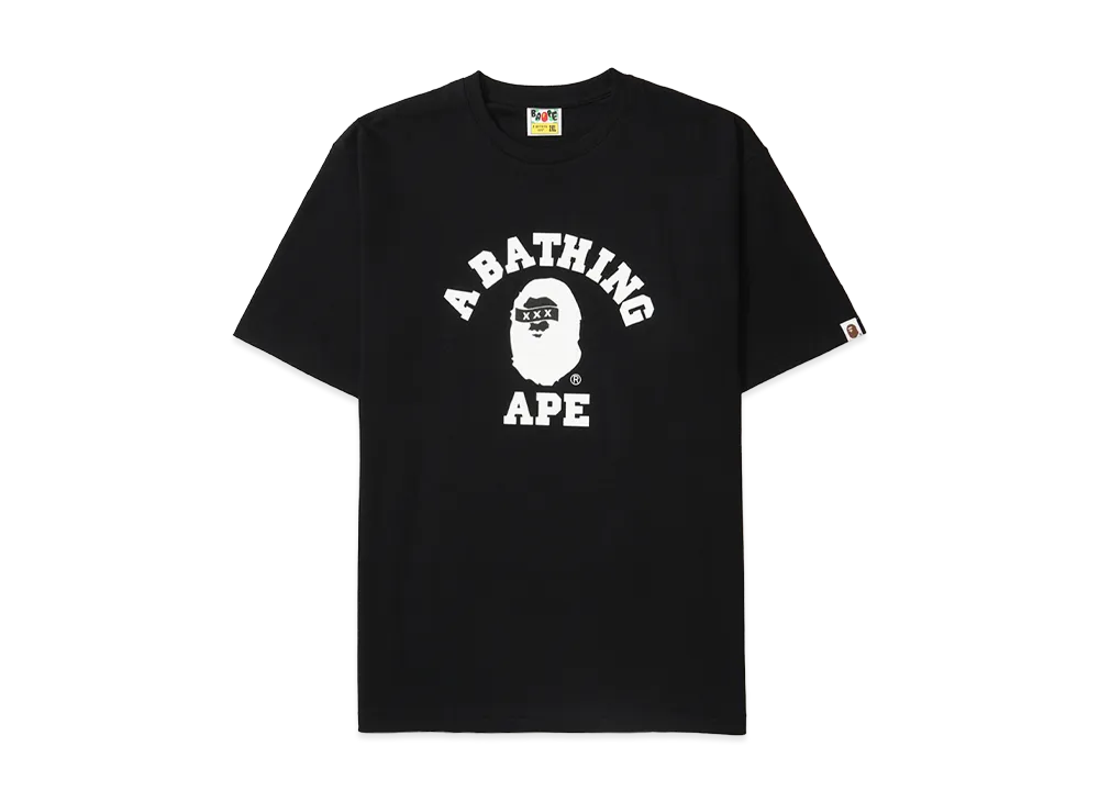 A BATHING APE x GOD SELECTION XXX College Tee "Black"