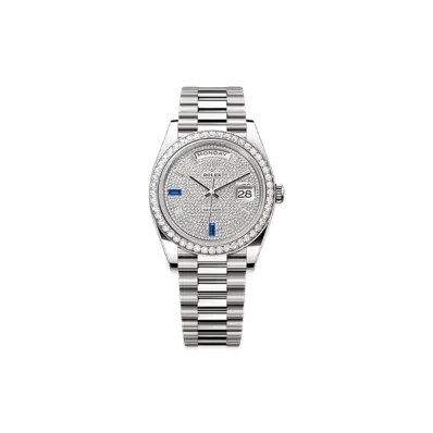 ROLEX Day-Date 40mm White Gold Diamond 228349RBR "Pave diamonds/Sapphire"