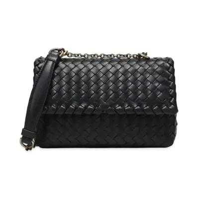 Bottega Veneta Lambskin Shoulder Bag "Black"