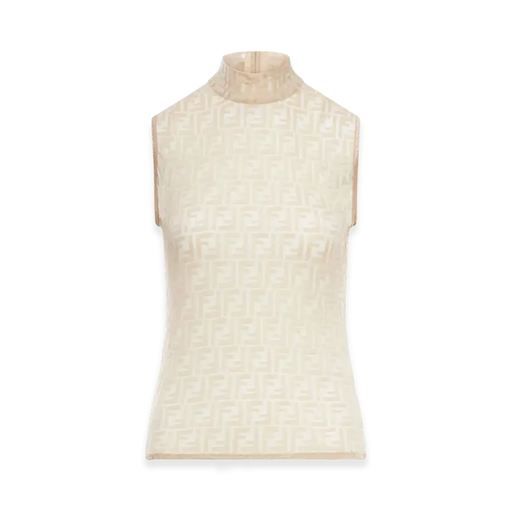 FENDI Women's FF Lace Top "Beige"