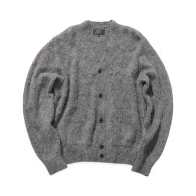 BEAMS Cardigan Stretch Mohair "Gray"