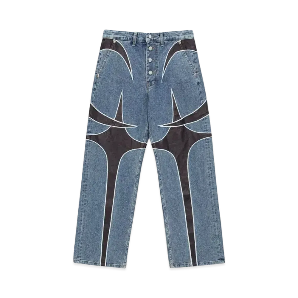 THUG CLUB TC Leather Denim Pants 2 "Blue"
