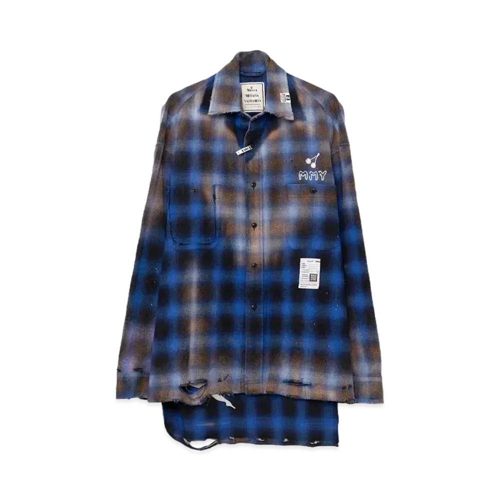 Maison MIHARA YASUHIRO Vintage-like Check Shirt "Blue"