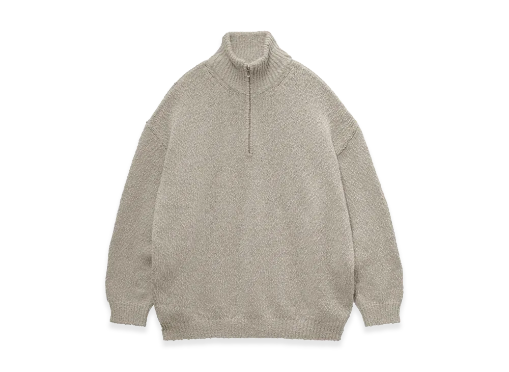 Graphpaper Cotton Wool Slub Oversized Half Zip Knit "Ash"